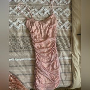 Oh Polly pink sparkly mini dress